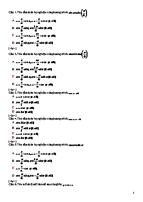 Toán học 11 - Trắc nghiệm lượng giác